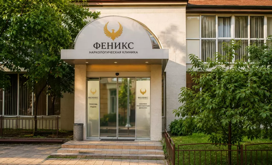Вход в наркологическую клинику «Феникс» в Зеленодольске